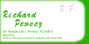 richard pevecz business card