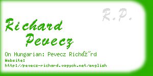 richard pevecz business card
